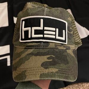 Head Down Eyes UP- Camouflage Trucker Hat with Logo
